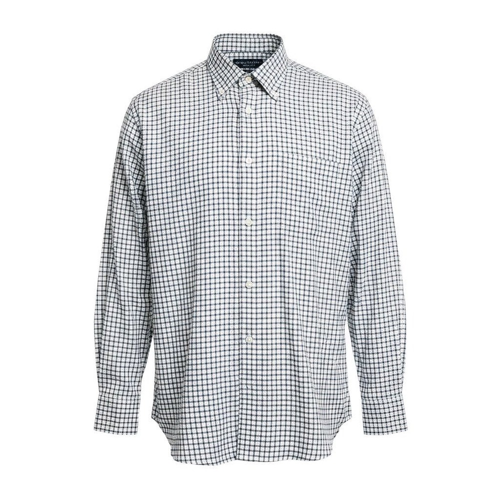 Daniel Cremieux Collection Mens XL‎ Black White Grid Check Italian Fabric Shirt